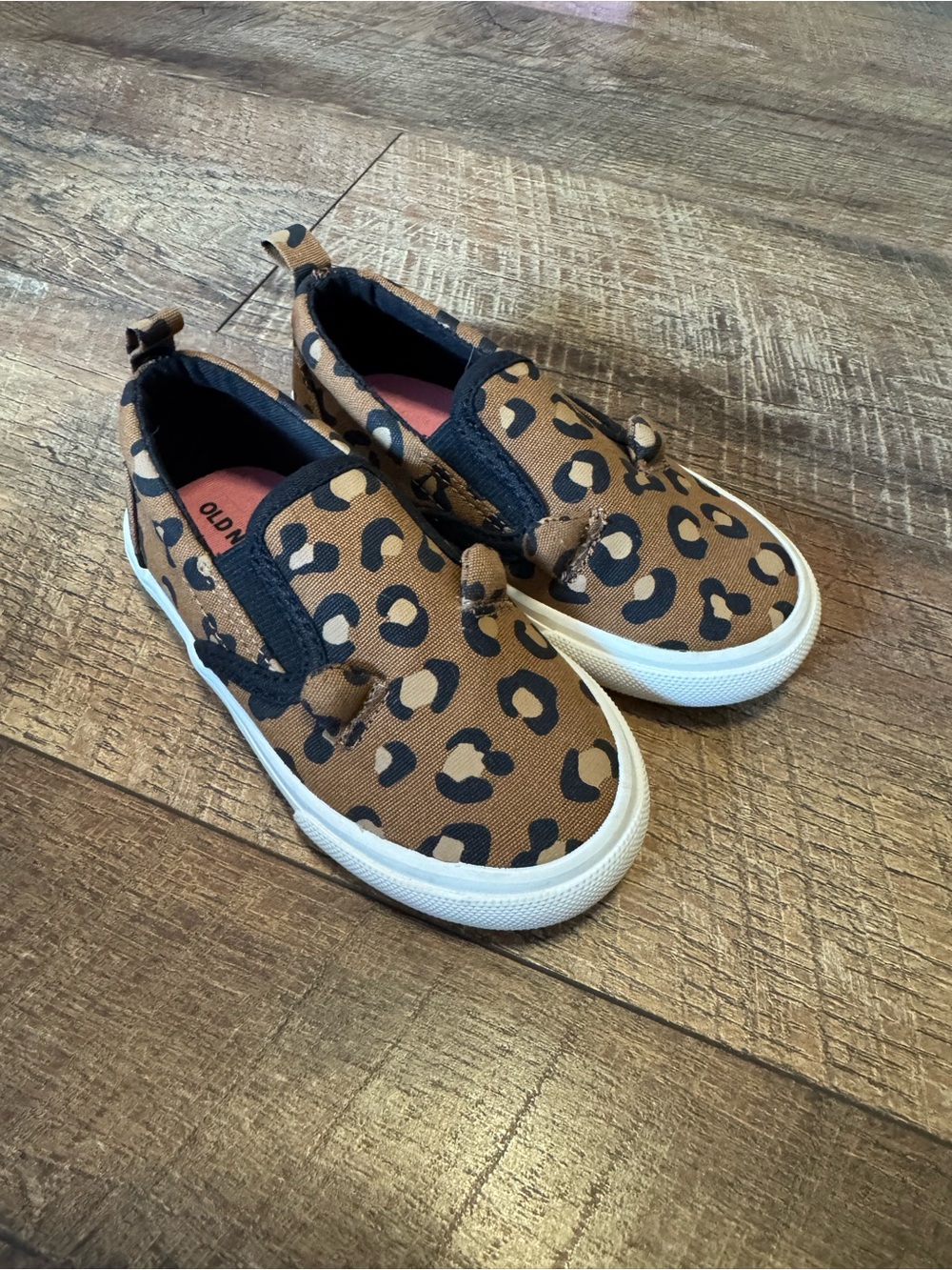Old Navy Kids Leopard Print Slip-On Sneakers - Brown & Black